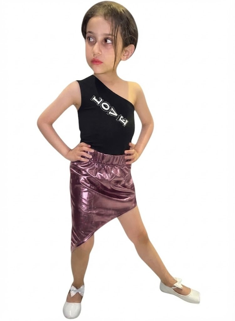 Girls' leather disco skirt