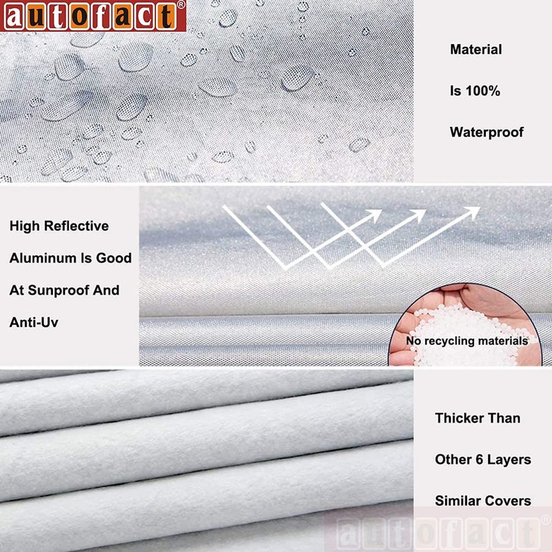 Autofact Waterproof Car Body Cover Compatible with MG Gloster with Mirror Pockets (Shinning Silver) - Image 4