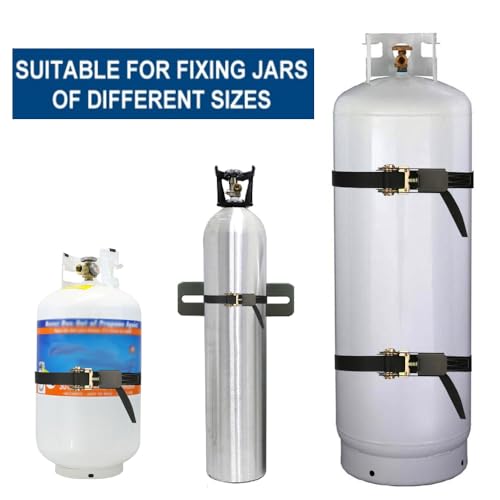 MROUDELUO Propane Tank Holder Cylinder Wall Mounted Brackets Ratchet Straps66ft Steel Gas Cylinder Holder Heavy Duty Gas Cylinder Holder WallMounted Bracket Black 1 - Image 3