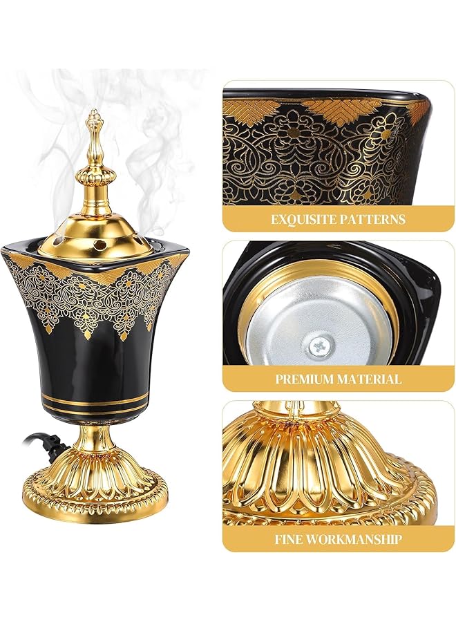 erorex Electric Incense Burner Oud Frankincense Incense Holder Vintage Arabic Censer Burner Bakhoor Incense Holder Decor For Home Office Yoga Spa Aroma Ornament Uk Plug - Image 4