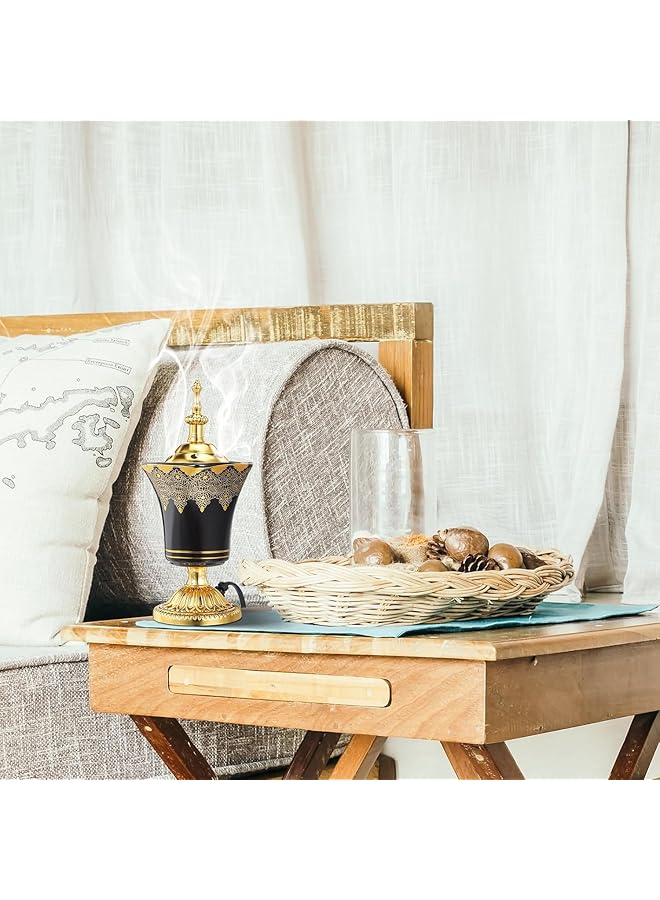 erorex Electric Incense Burner Oud Frankincense Incense Holder Vintage Arabic Censer Burner Bakhoor Incense Holder Decor For Home Office Yoga Spa Aroma Ornament Uk Plug - Image 2