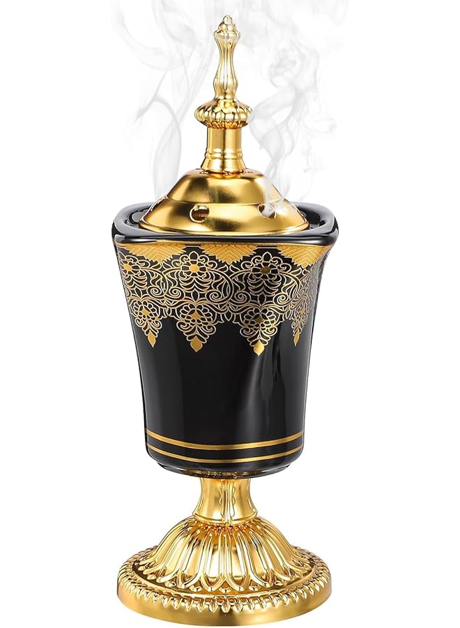 erorex Electric Incense Burner Oud Frankincense Incense Holder Vintage Arabic Censer Burner Bakhoor Incense Holder Decor For Home Office Yoga Spa Aroma Ornament Uk Plug - Image 1