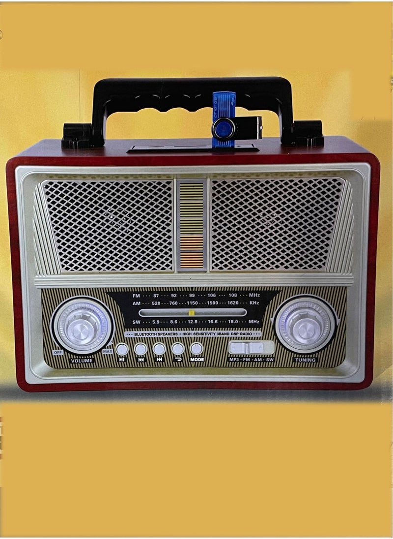 Generic Retro Wireless Bluetooth Speaker with SD Card U Disk FM Radio  - Image 1