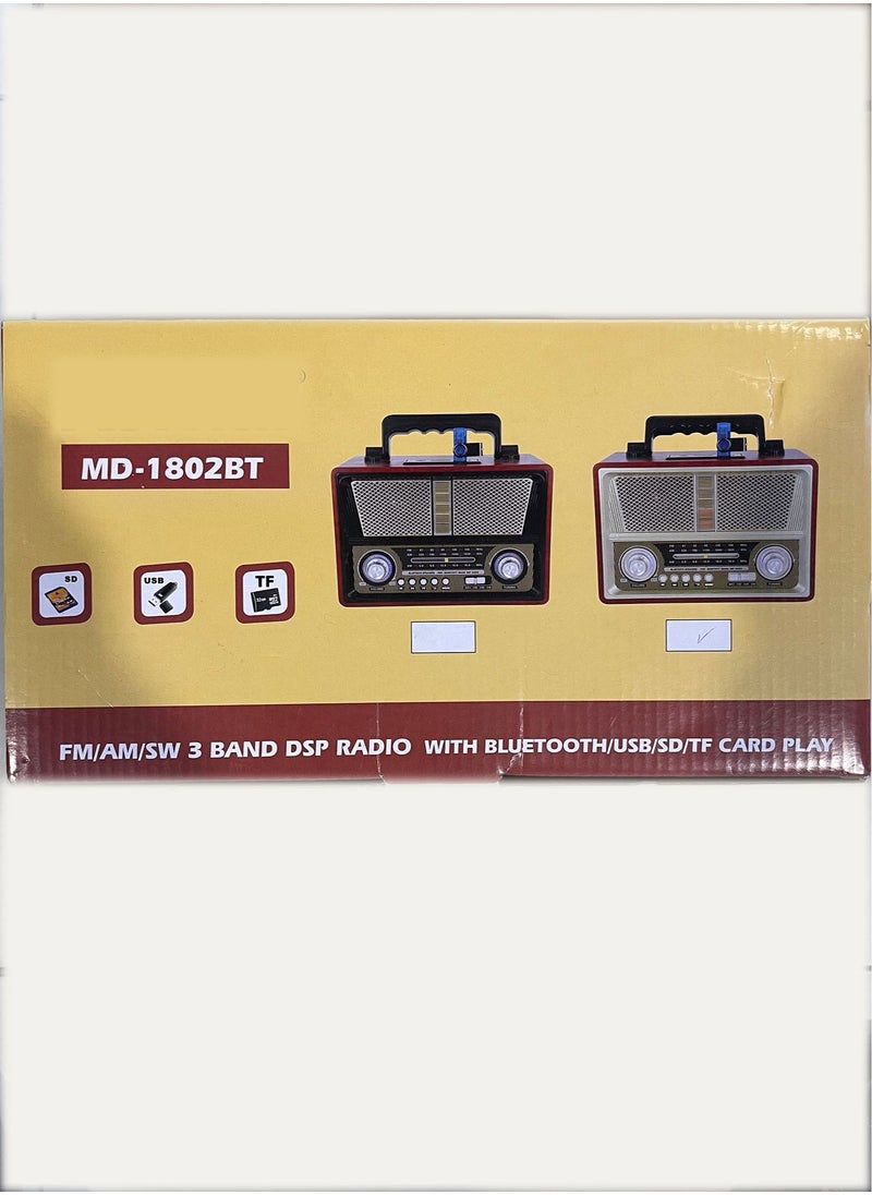 Generic Retro Wireless Bluetooth Speaker with SD Card U Disk FM Radio  - Image 4