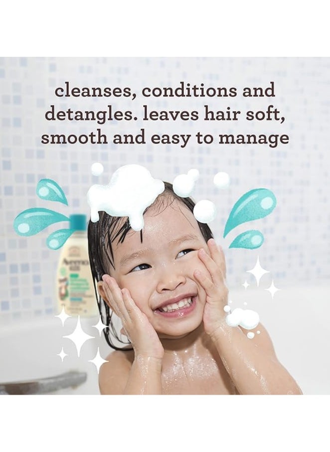 Aveeno - Aveeno Kids 2-in-1 Hydrating Shampoo & Conditioner, Gently Cleanses, Conditions & Detangles Kids Hair, Formulated With Oat Extract, For Sensitive Skin & Scalp, Hypoallergenic, 12 fl. oz - Image 1