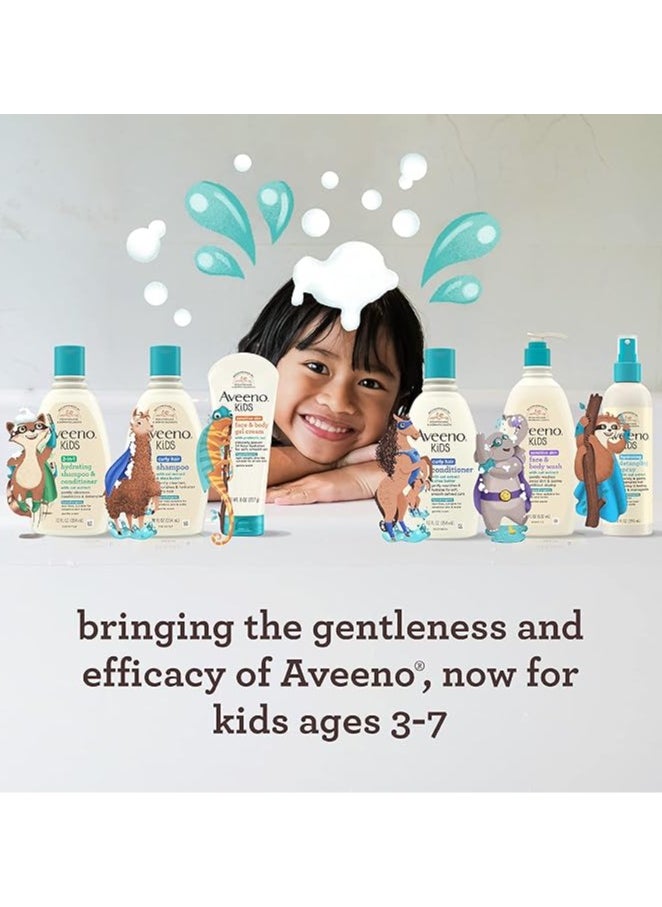 Aveeno - Aveeno Kids 2-in-1 Hydrating Shampoo & Conditioner, Gently Cleanses, Conditions & Detangles Kids Hair, Formulated With Oat Extract, For Sensitive Skin & Scalp, Hypoallergenic, 12 fl. oz - Image 1