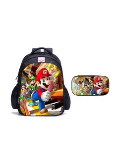 New product cross-border two-piece set 3D digital color printing casual primary school student schoolbag + pencil bag,2-8-large + pencil bag