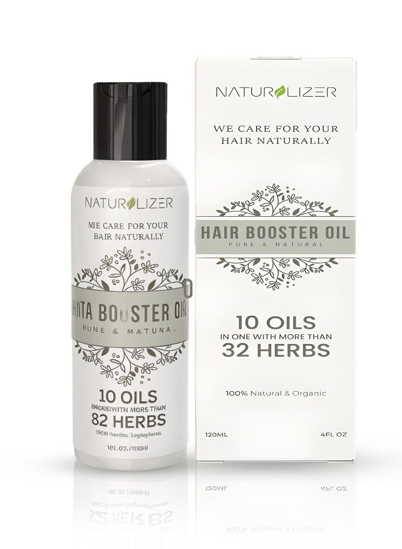Naturalizer Hair Growth Oil – 100% Natural & Organic With 10 Oils And More Than 32 Herbs, Black Seed Oil, Seasame Oil, Mustard Oil, Castor Oil, Argan Oil, Coconut Oil, Rosemary Oil for Curly Hair, Effective Thickening & Hair Loss Treatment - Image 1