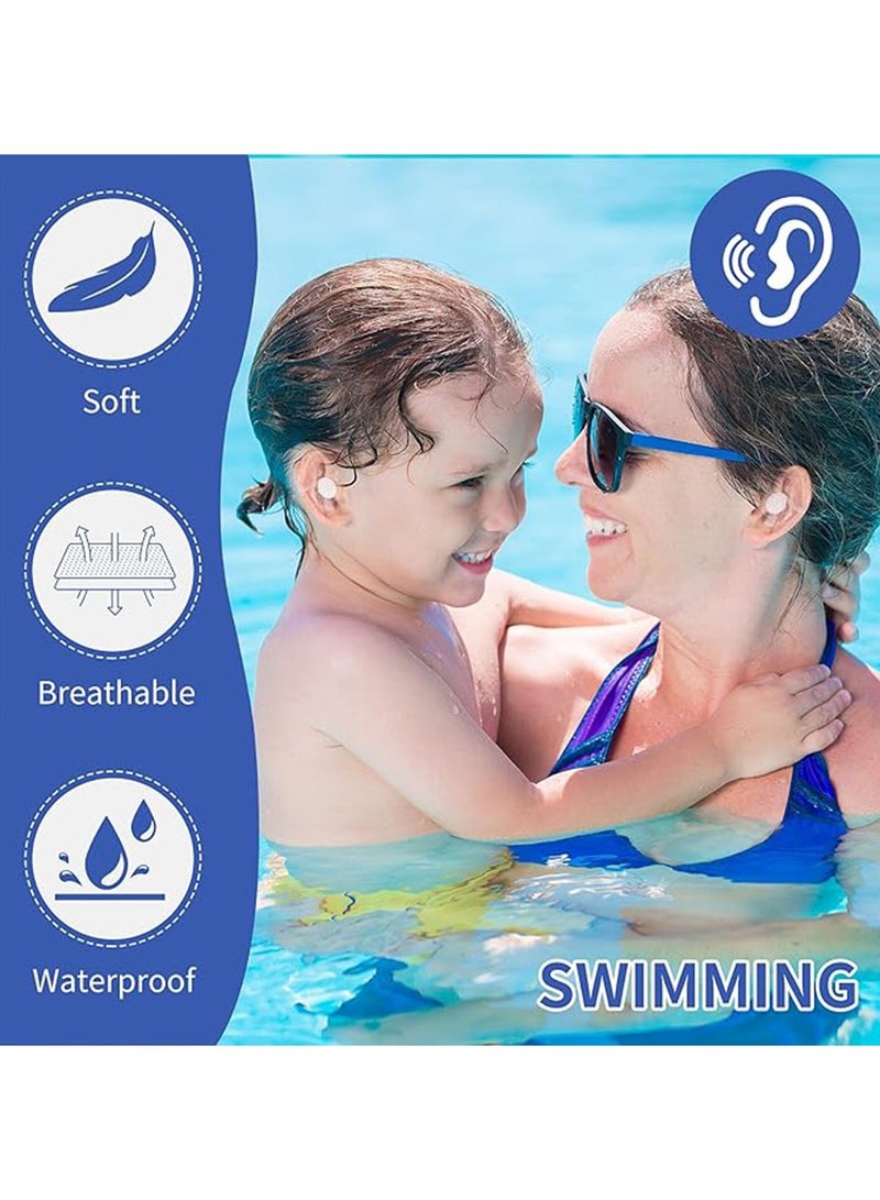 60 Pcs Waterproof Ear Stickers,  Baby Waterproof Ear Protector,Ear Covers for Shower Swimming, Ear Protectors with Waterproof Cotton Ear Plugs for Surfing Snorkeling and Other Water Sports - Image 4