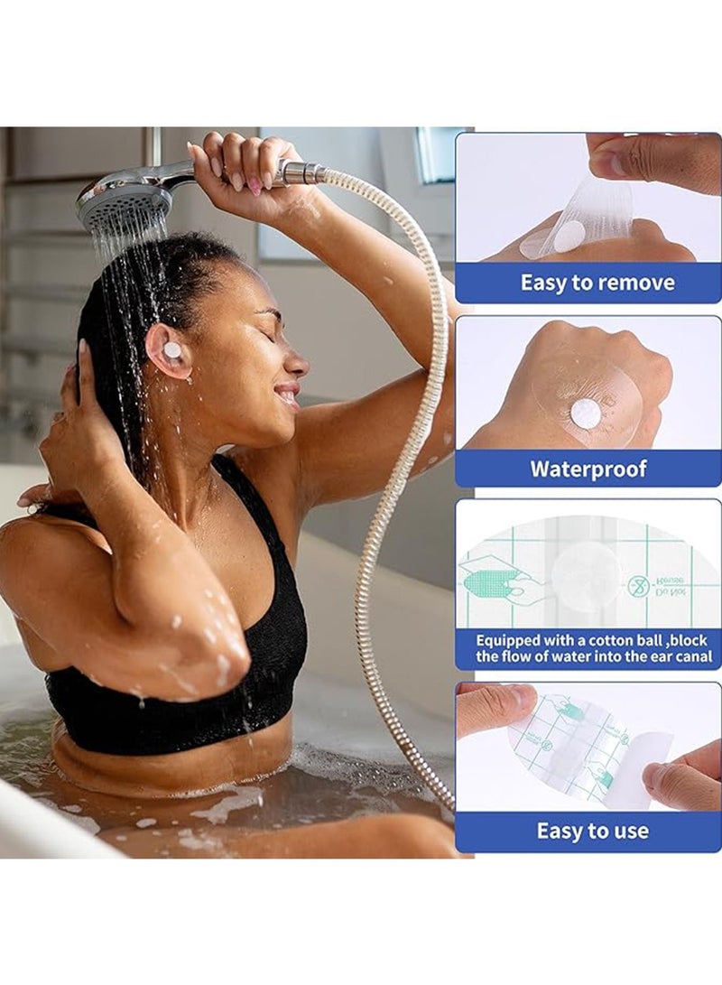60 Pcs Waterproof Ear Stickers,  Baby Waterproof Ear Protector,Ear Covers for Shower Swimming, Ear Protectors with Waterproof Cotton Ear Plugs for Surfing Snorkeling and Other Water Sports - Image 5