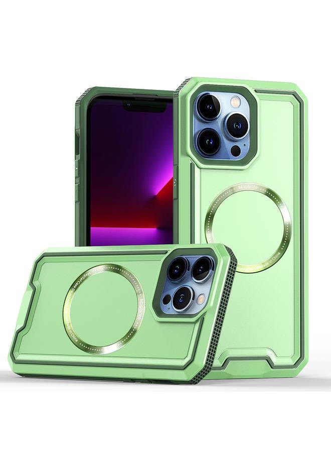 S-TOP Case For iPhone 13 Pro Max Armour Two-color MagSafe Magnetic TPU + PC Phone Case - Image 1
