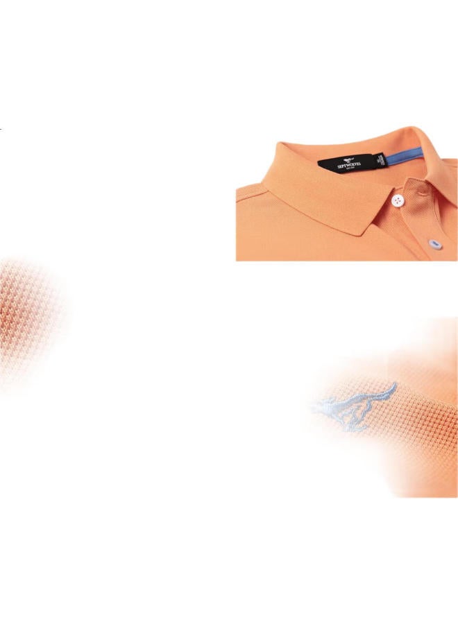 Septwolves [Cooling And Color-Fixing] Short-Sleeve T-Shirt For Men, Antibacterial, Turn-Down Collar, Business Casual, Solid Color, Multi-Color, Small Wolf Logo Polo - Image 1