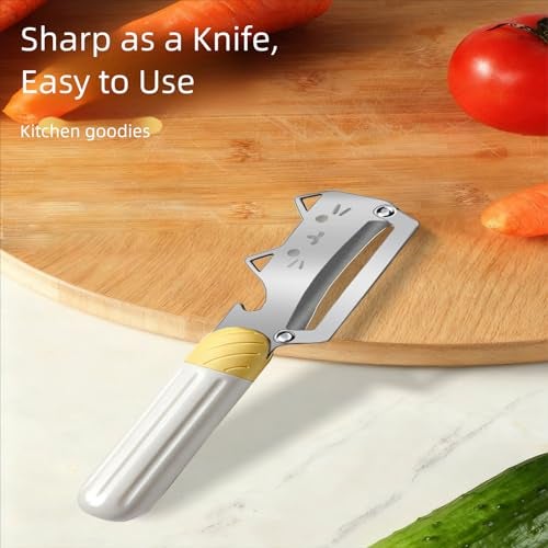 ANMIOU Multifunctional Vegetable Peeler with Stainless Steel Blade and Bottle Opener - Ideal for Veggie Potato Carrot and Apple Peeling - Image 5