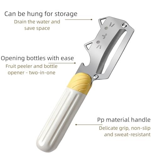ANMIOU Multifunctional Vegetable Peeler with Stainless Steel Blade and Bottle Opener - Ideal for Veggie Potato Carrot and Apple Peeling - Image 3