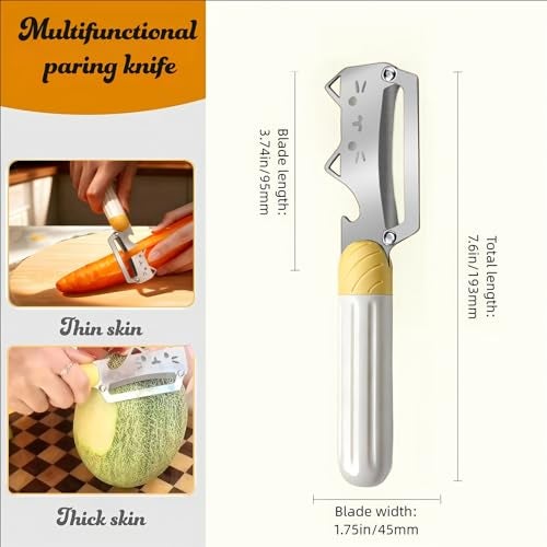 ANMIOU Multifunctional Vegetable Peeler with Stainless Steel Blade and Bottle Opener - Ideal for Veggie Potato Carrot and Apple Peeling - Image 2
