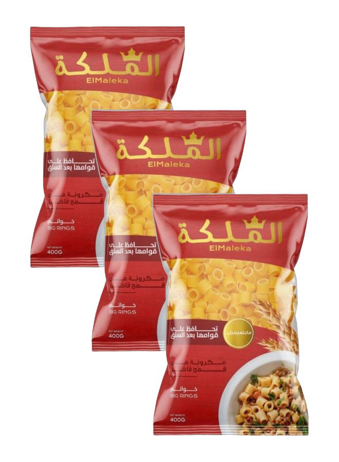 El Maleka Pasta Big Rings 400grams (Pack of 3) - Image 1
