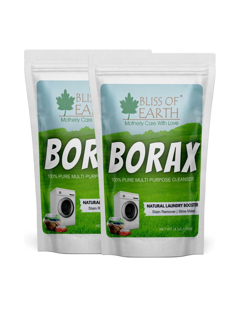 Bliss of Earth American Borax Detergent Booster Powder Slime Activator Multipurpose Cleaning & Stain Remover Powder 113G Pack of 2 - Image 1