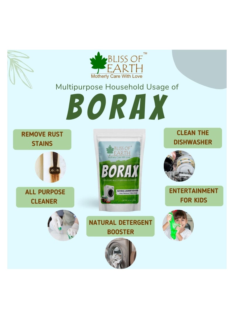 Bliss of Earth American Borax Detergent Booster Powder Slime Activator Multipurpose Cleaning & Stain Remover Powder 113G Pack of 2 - Image 2