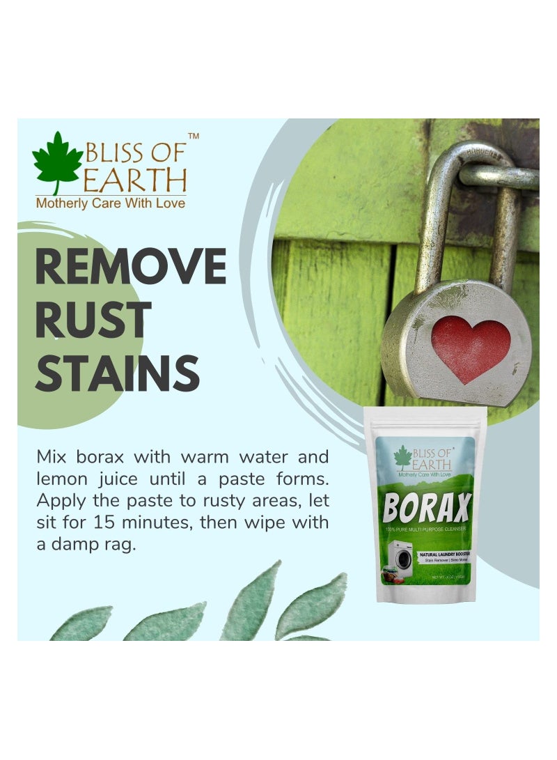 Bliss of Earth American Borax Detergent Booster Powder Slime Activator Multipurpose Cleaning & Stain Remover Powder 113G Pack of 2 - Image 3