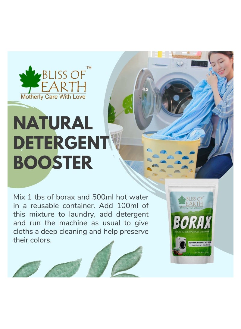 Bliss of Earth American Borax Detergent Booster Powder Slime Activator Multipurpose Cleaning & Stain Remover Powder 113G Pack of 2 - Image 4