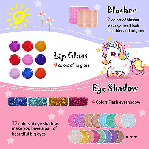 Kidcheer Kids Makeup Kit for Girls Real Washable Cosmetic 3 Year Girl Birthday Gifts Pretend Play Toys for Girls 46 68 810 NonToxic - Image 5