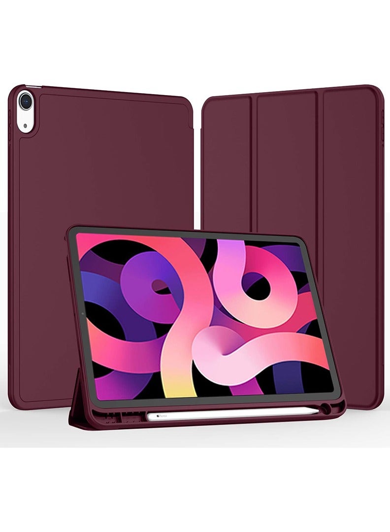 Theodor Case Compatible with iPad (A16) 11th Gen 11 Inch 2025/10th Gen 10.9 Inch 2022 Smart Case with Pencil Holder, Protective Case with Soft TPU Back, Auto Sleep/Wake Cover, Wine - Image 1