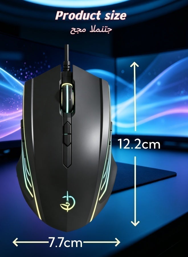 Gaming Mouse, Wireless Mouse Gaming with 3200 DPI, PC Gaming Mice with Fire Button, RGB Backlit Programmable Ergonomic Mouse Gamer, Mac Gamer, Black - Image 5