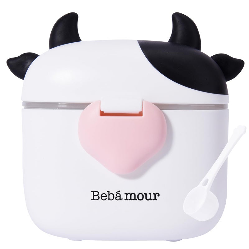 Bebamour Baby Formula Dispenser On The Go, Formula Container to Go, Formula Holder for Travel, Candy Fruit Snack Storage Container with Scoop and Leveller (Black) - Image 1