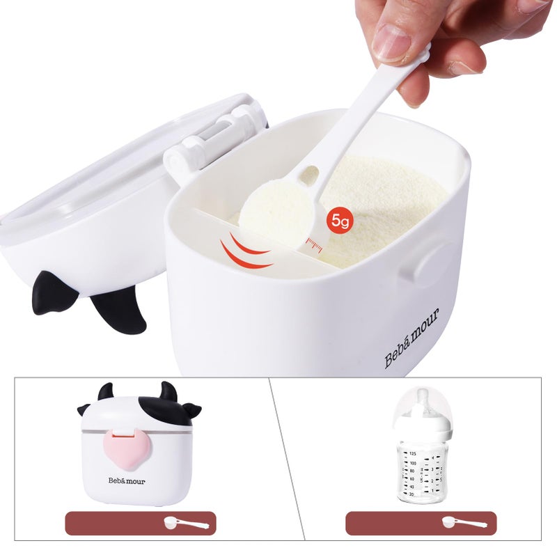 Bebamour Baby Formula Dispenser On The Go, Formula Container to Go, Formula Holder for Travel, Candy Fruit Snack Storage Container with Scoop and Leveller (Black) - Image 4