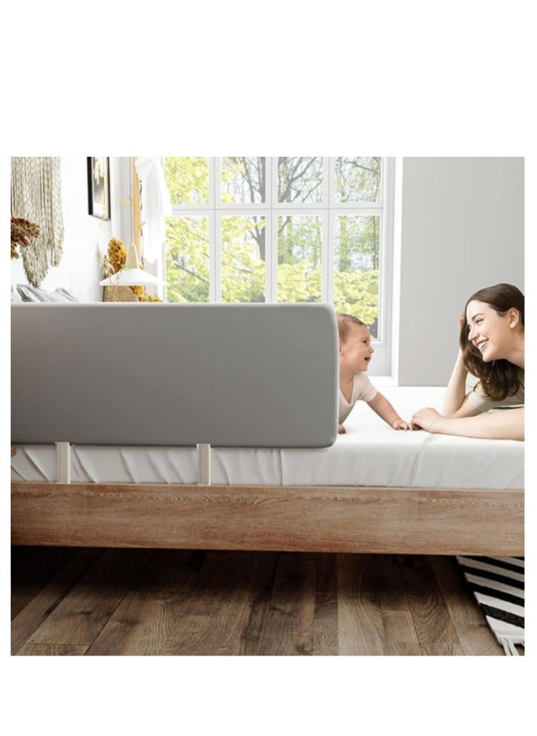 Golden Bed Rails for Toddlers, Baby Bed Rail Guard Infants Safety Bed Guardrail, Universal Baby & Children Rail,Upgrade Reinforced Safety Fence Protector Bed Rail Guard for Cribs(2m grey)  - Image 5