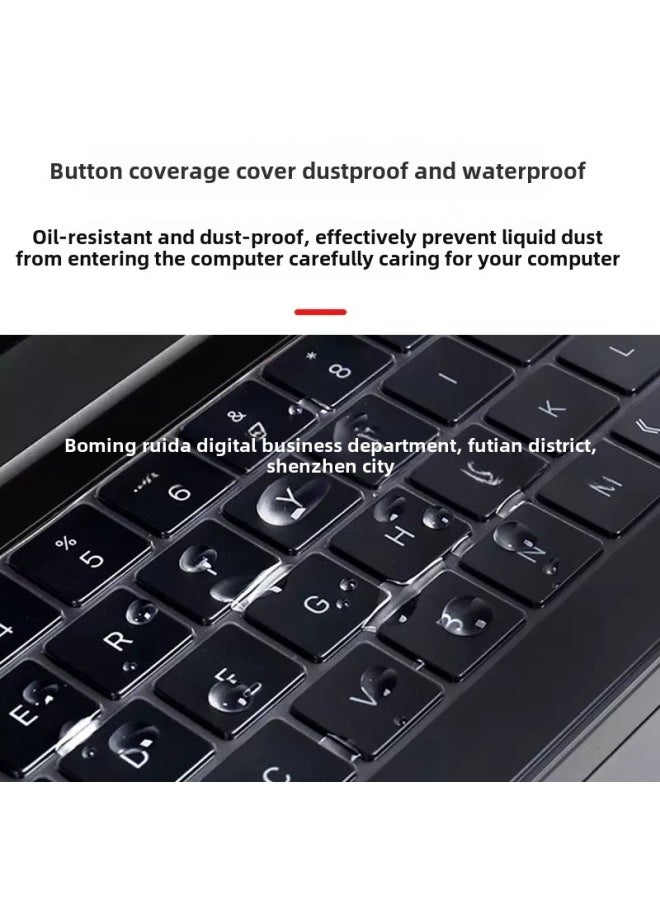 Generic For Macbookpro M3 Ultra Thin Keyboard Film Air Apple Computer Black Crystal Nano TPU Keyboard Film M2M1-Color:Transparent Silicone Keyboard Membrane-Dimensions:18-19 Air 13 Inch A1932  - Image 5