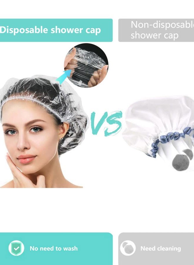 Years calm 30PCS Disposable Shower Caps, Individually Wrapped Larger and Thicker Waterproof Shower Caps, Plastic Hair Caps for Women, Spa, Home Use, Hotel and Hair Salon, Portable Travel (30PCS Transparent) - Image 4