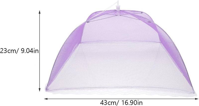 Healeved 2pcs Collapsible Breathable Mesh Food Covers Tent for Outdoor Picnic and Kitchen Food Protector in Violet and Pink Red - Image 2