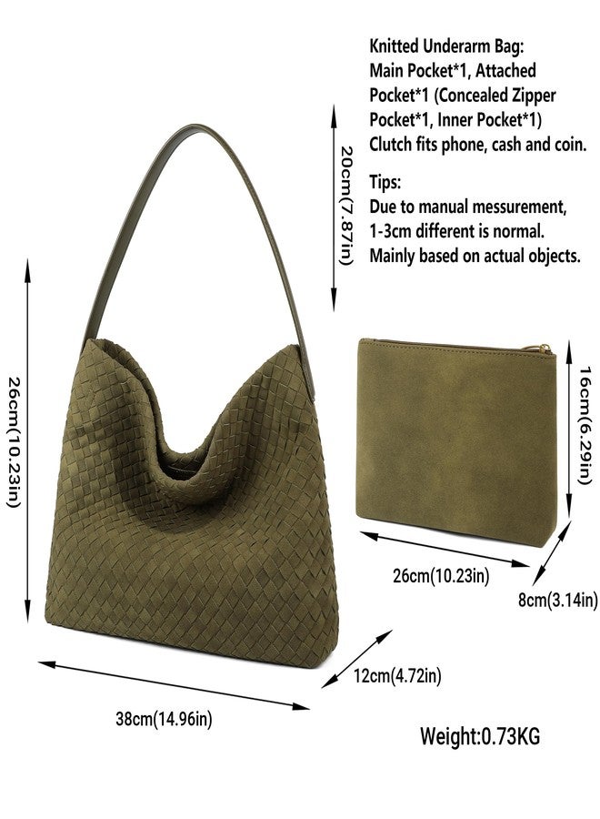 Queenoris Suede Purses Bag for Women, Top Handle Shoulder Bag Vegan Leather Hobo Bag Slouchy Travel Tote Bag Satchel for Work - Image 4