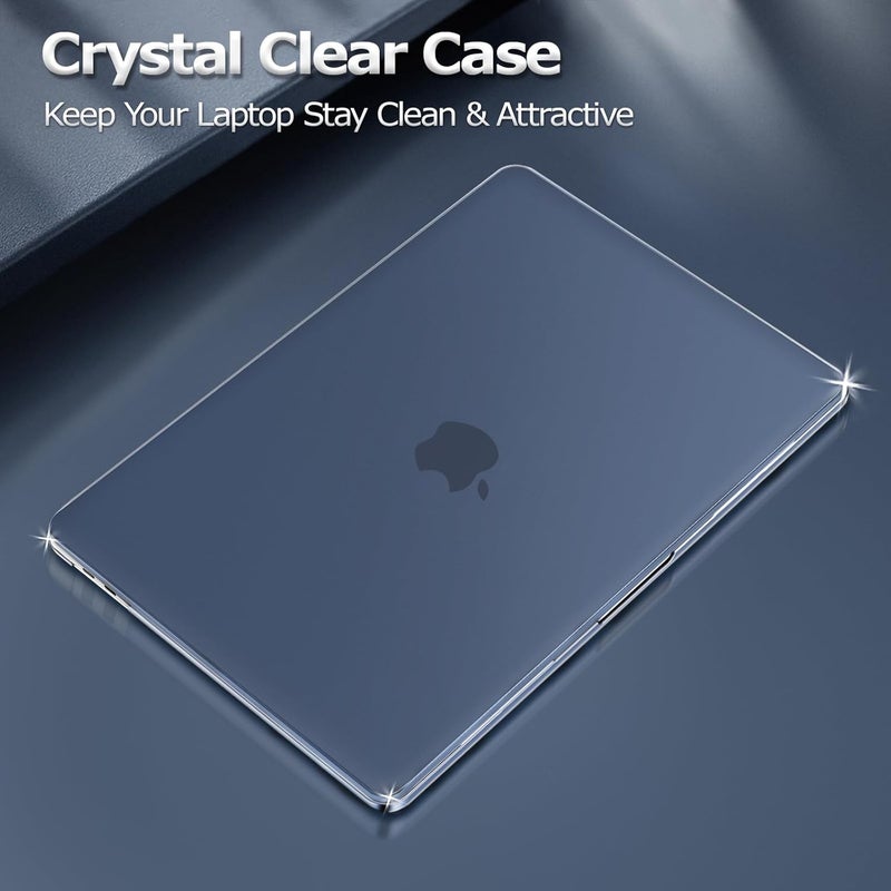 موسيسو حافظة متوافقة مع MacBook Pro 13 بوصة M2 2026 2025 2024 2023 2022-2016 A2338 M1 A2251 A2289 A2159 A1989 A1708 A1706، غلاف بلاستيكي صلب وغطاء لوحة مفاتيح وفيلم شاشة وحقيبة تخزين، أزرق ضبابي - Image 4