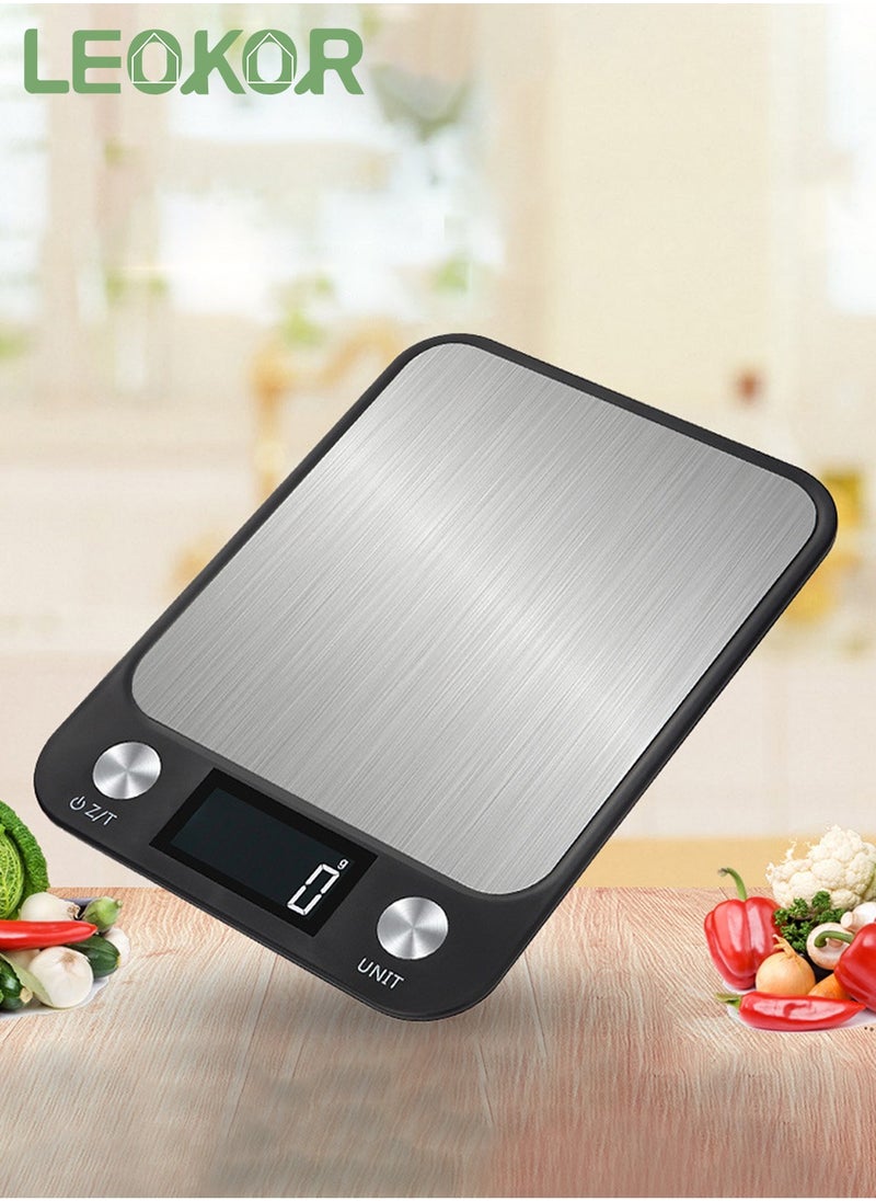 LEOKOR High-Precision Household Kitchen Electronic Scale Front Waterproof LCD Stainless Steel Platform Scale（5kg/1g）  - Image 1