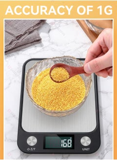 LEOKOR High-Precision Household Kitchen Electronic Scale Front Waterproof LCD Stainless Steel Platform Scale（5kg/1g）  - Image 4