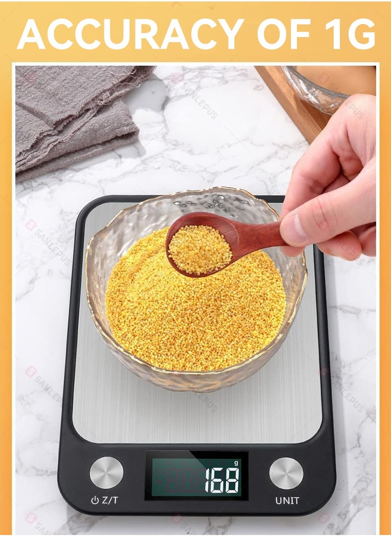 LEOKOR High-Precision Household Kitchen Electronic Scale Front Waterproof LCD Stainless Steel Platform Scale（5kg/1g）  - Image 4