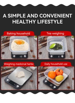 LEOKOR High-Precision Household Kitchen Electronic Scale Front Waterproof LCD Stainless Steel Platform Scale（5kg/1g）  - Image 3