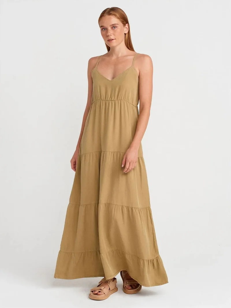 ديلفين DILVIN Sleeveless Tencel Crepe Maxi Dress