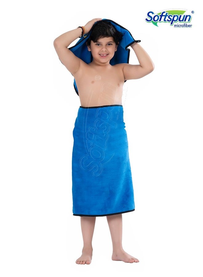 SOFTSPUN Microfiber Wipes Large Baby Towel 2 pc Blue! Ultra Absorbent Super Soft & Comfortable Quick Drying for Men & Women Daily Use Extra Large Size Unisex. - Image 3