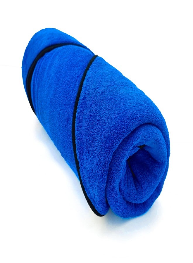 SOFTSPUN Microfiber Wipes Large Baby Towel 2 pc Blue! Ultra Absorbent Super Soft & Comfortable Quick Drying for Men & Women Daily Use Extra Large Size Unisex. - Image 2