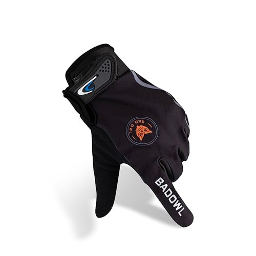 BADOWL Street Hawk Bike Riding Gloves for Men and Women – Full Finger Protection, Non-Slip Grip, Breathable Material, Ideal for Cycling, Motorbike and Outdoor Sports (Black, XL) - Image 2