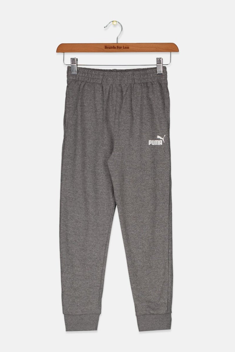 PUMA Kids Boy Brand Logo Jogger Pants, Charcoal Heather - Image 1