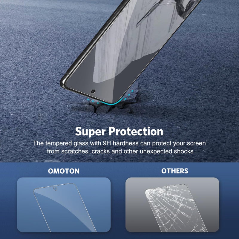 أوموتون OMOTON 3+2 Pack for Google Pixel 8 Pro Screen Protector, 9H Tempered Glass - Image 4