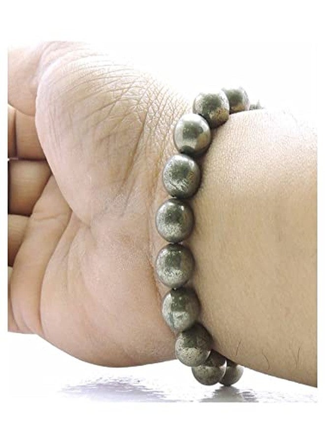 DHYANARSH Pyrite Beads Bracelet - Astronomy Jewelry, AAA Natural Stone Beads 8mm - Image 4