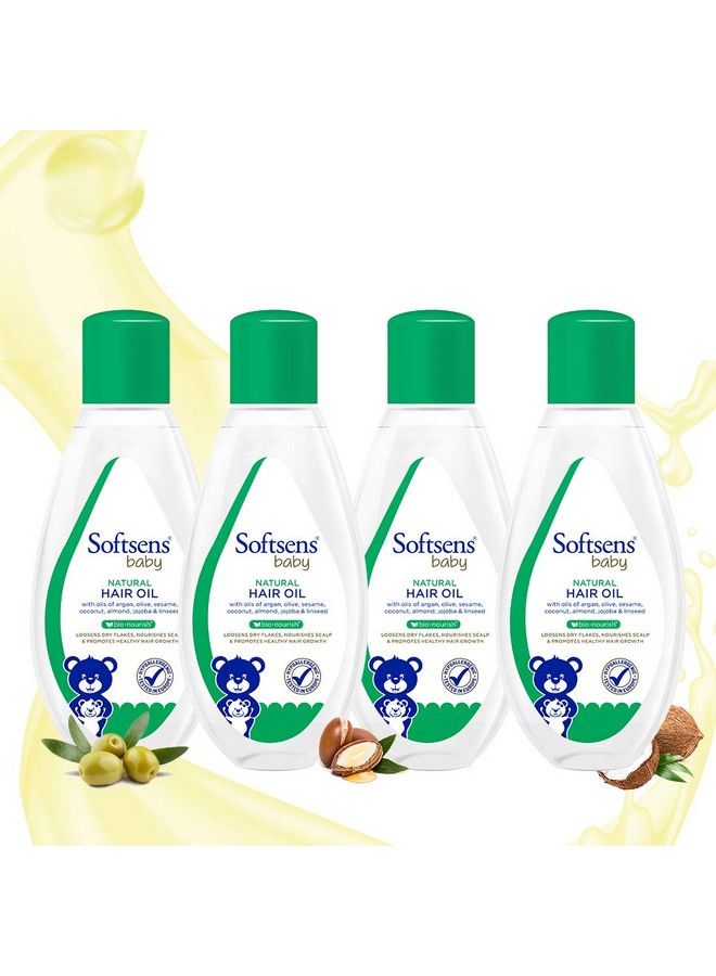 Softsens Babynatural Hair Oil ; Enriched With Natural Oils Of Argan ; Free From Parabens Sulfates And Harmful Chemicals (Pack Of 4) - Image 1