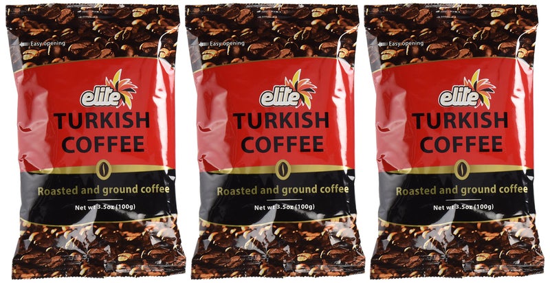 Elite Turkish Coffee Roasted and Ground 3.5 Ounce (3 Pack) - Image 1