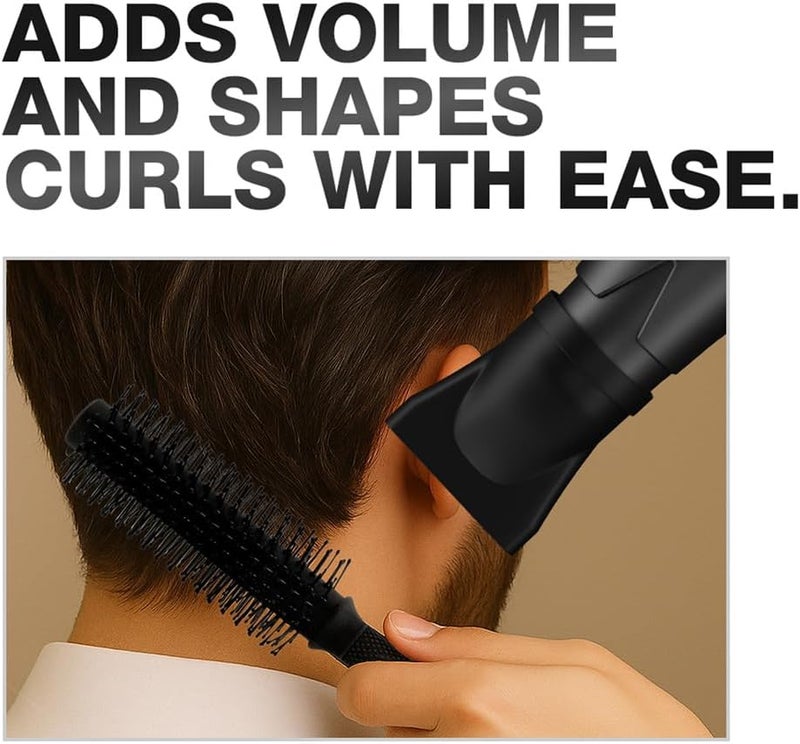 IKONIC Professional Carbon Fibre Roller Brush with Ionic Technology, Anti Frizz Styling, Curling, Volumizing & Waves for Women & Men, All Hair Types, Heat Resistant, Salon & Personal Use - CFB 25 - Image 4