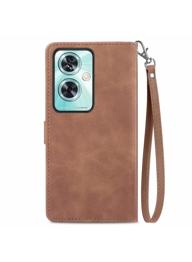 اس-توب جراب هاتف OnePlus Nord N30 SE من الجلد بسحاب منقوش عليه زهور - Image 3